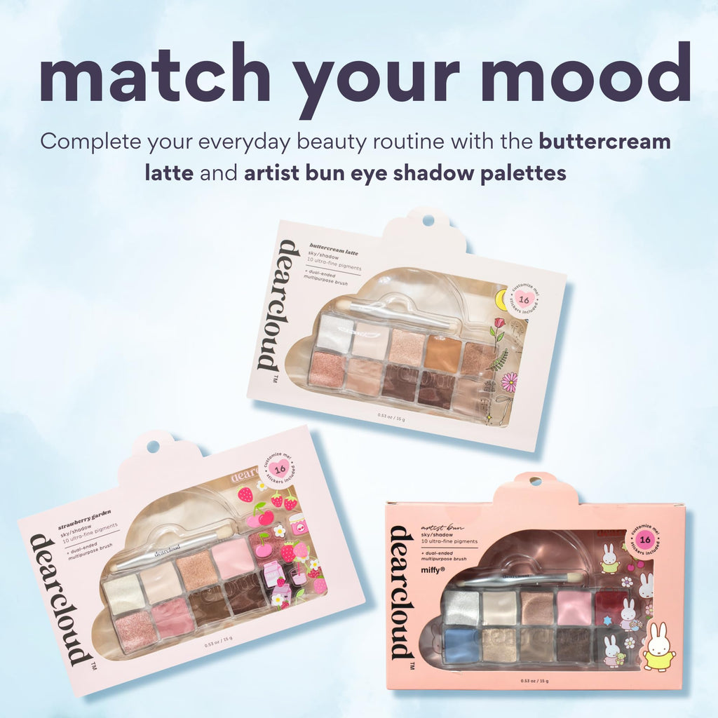 dearcloud Sky Shadow Strawberry Garden Eye Shadow Palette – 10 Ultra-Fine Pigments + Dual-Ended Brush