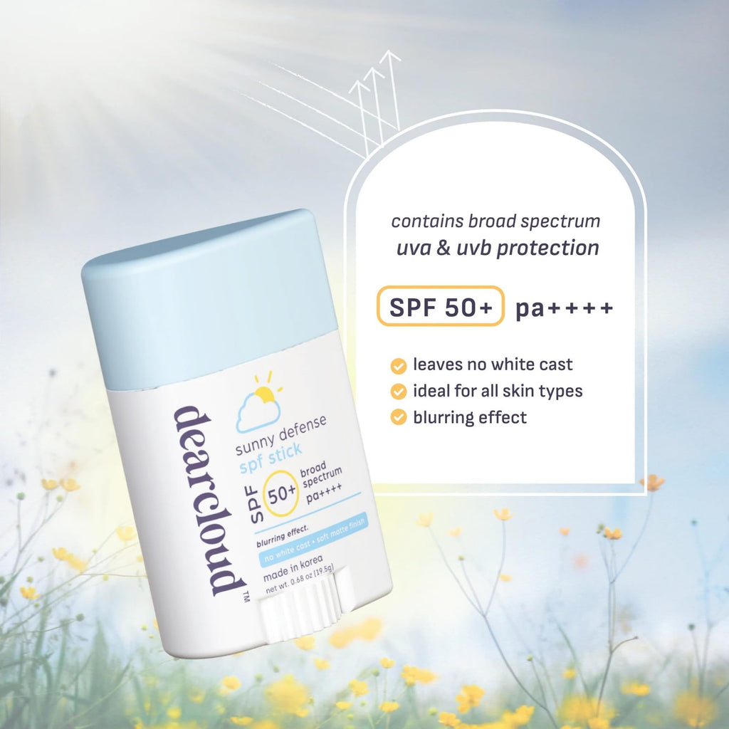 dearcloud Sunny Defense Sunscreen Stick SPF 50+ PA++++ | Korean Face & Travel Size (.68 oz)