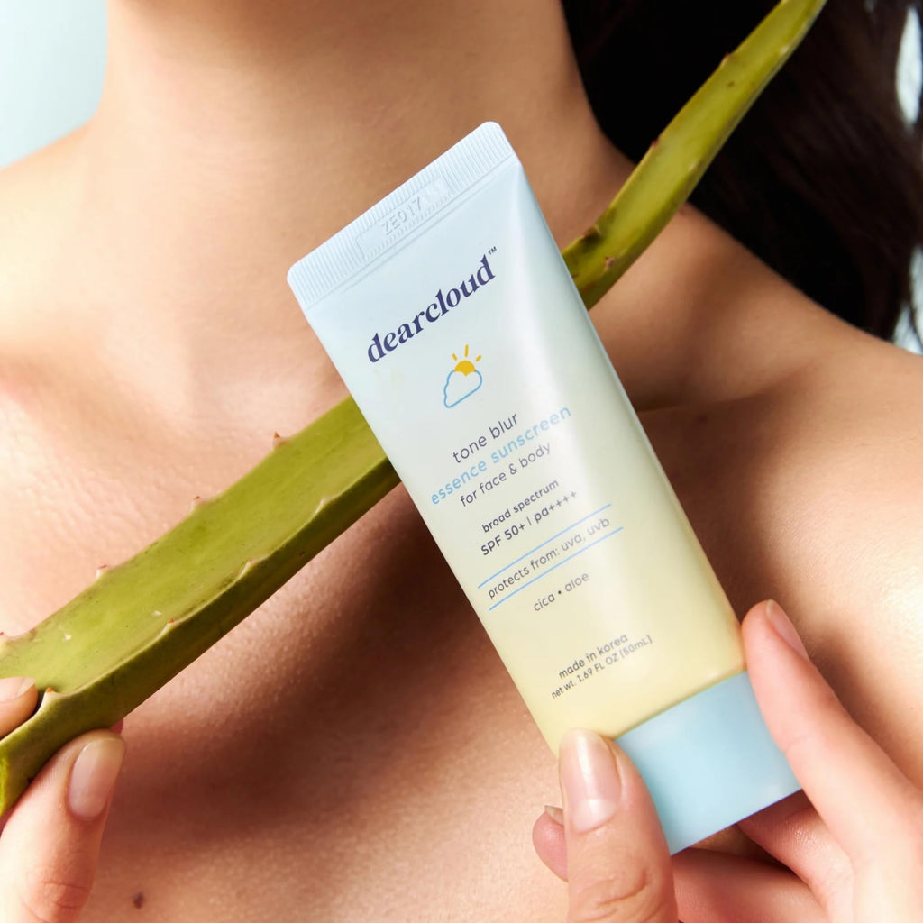 Dearcloud Tone Blur Essence Sunscreen SPF 50+ PA++++ — Vegan Face Primer Sunscreen (1.69 fl oz)