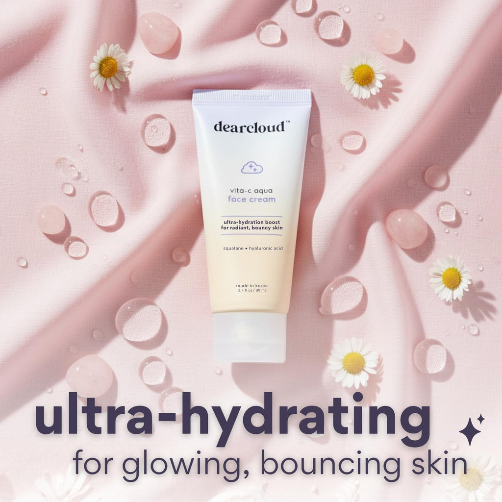 DearCloud Vita-C Aqua Face Cream – Vitamin C Moisturizer with Hyaluronic Acid & Squalane (2.7 oz)