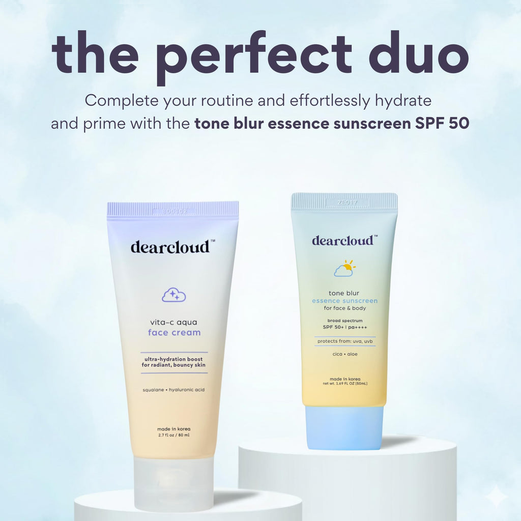 DearCloud Vita-C Aqua Face Cream – Vitamin C Moisturizer with Hyaluronic Acid & Squalane (2.7 oz)