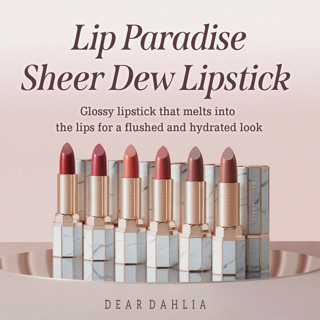 DEARDAHLIA Lip Paradise Sheer Dew Lipstick (Megan) – Hydrating, Buildable Color