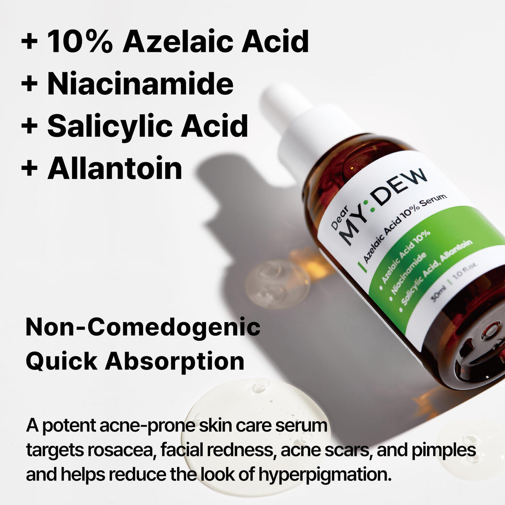 DearMYDEW 10% Azelaic Acid Serum with Niacinamide – Rosacea Relief & Acne Care (1 fl oz)
