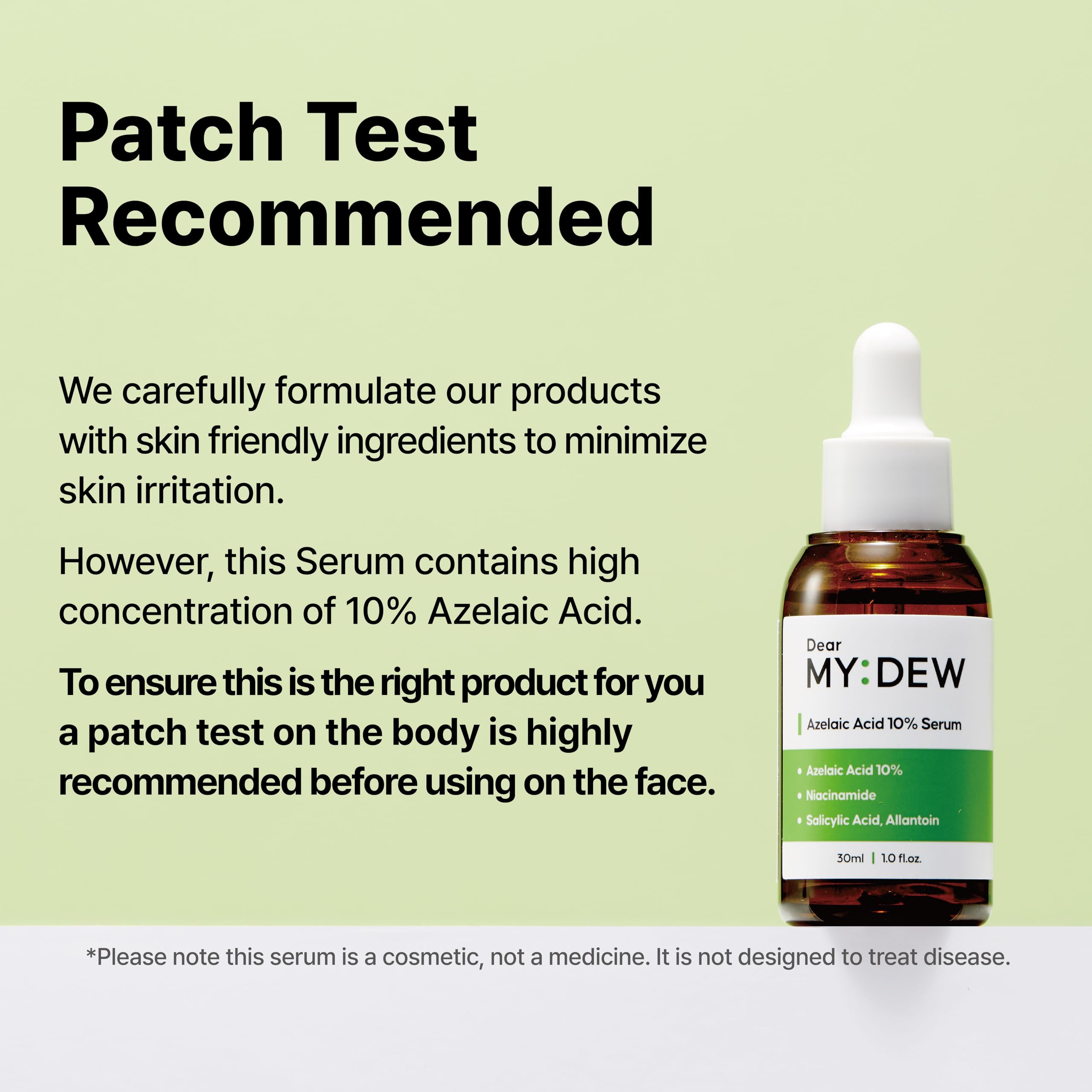 DearMYDEW 10% Azelaic Acid Serum with Niacinamide – Rosacea Relief & Acne Care (1 fl oz)
