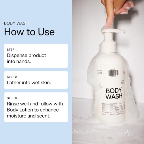 DedCool Body Wash Xtra Milk – Moisturizing Vegan Cleanser with Shea Butter, Aloe & Snow Mushroom | Bergamot, White Musk & Amber Scent | 8.5 fl oz