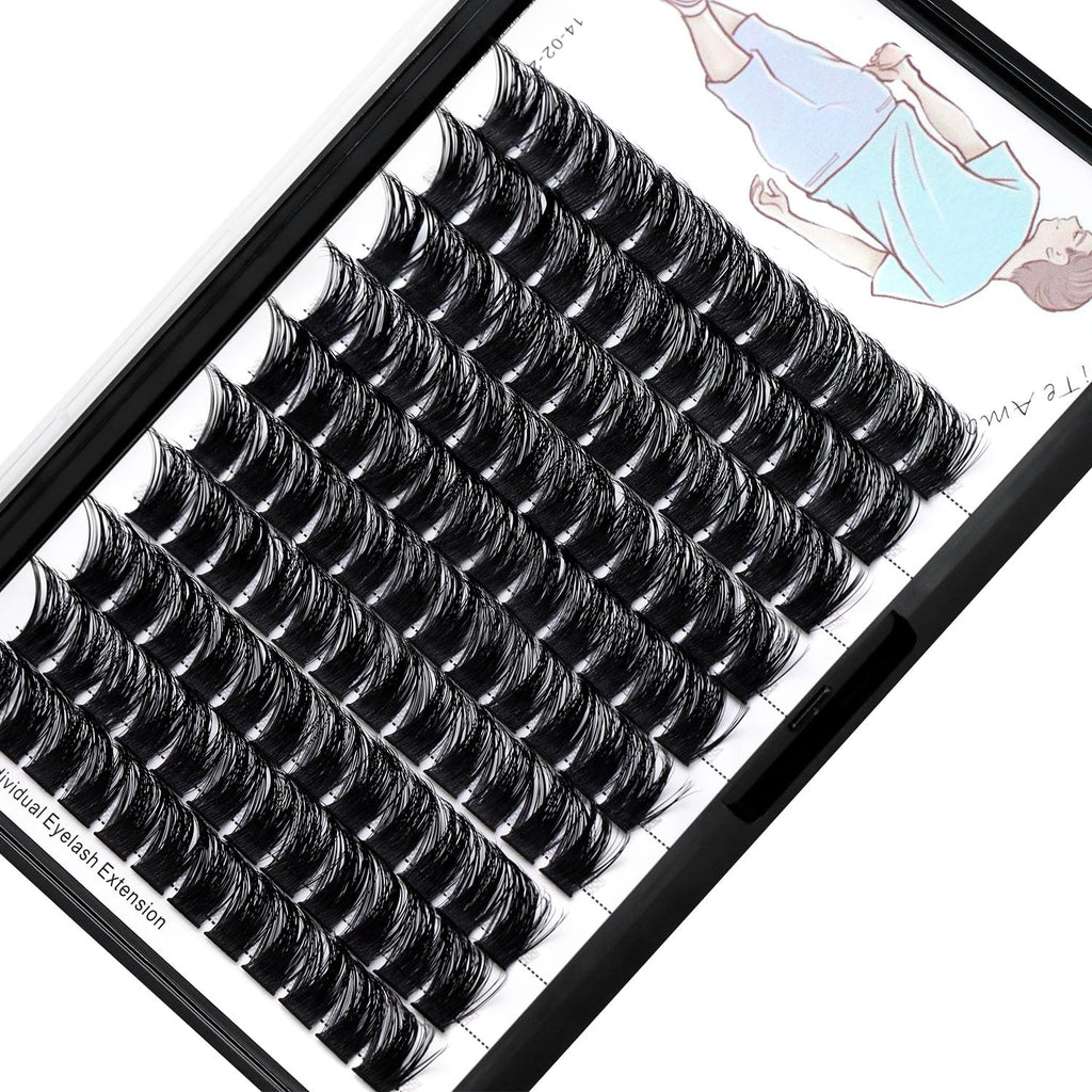 Dedila Large Tray Grafted Wide-Stem Lashes | 120 Clusters, D Curl, 8-20mm (16mm Available)