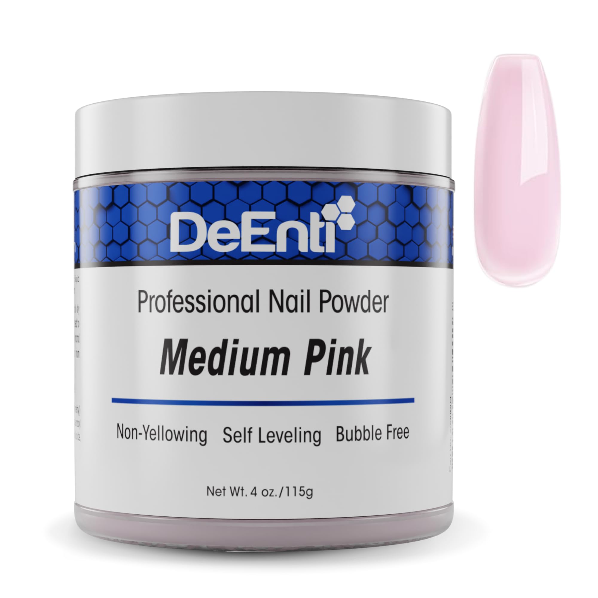 DeEnti Acrylic Nail Powder 4oz Medium Pink | Professional, Bubble-Free & Long-Lasting