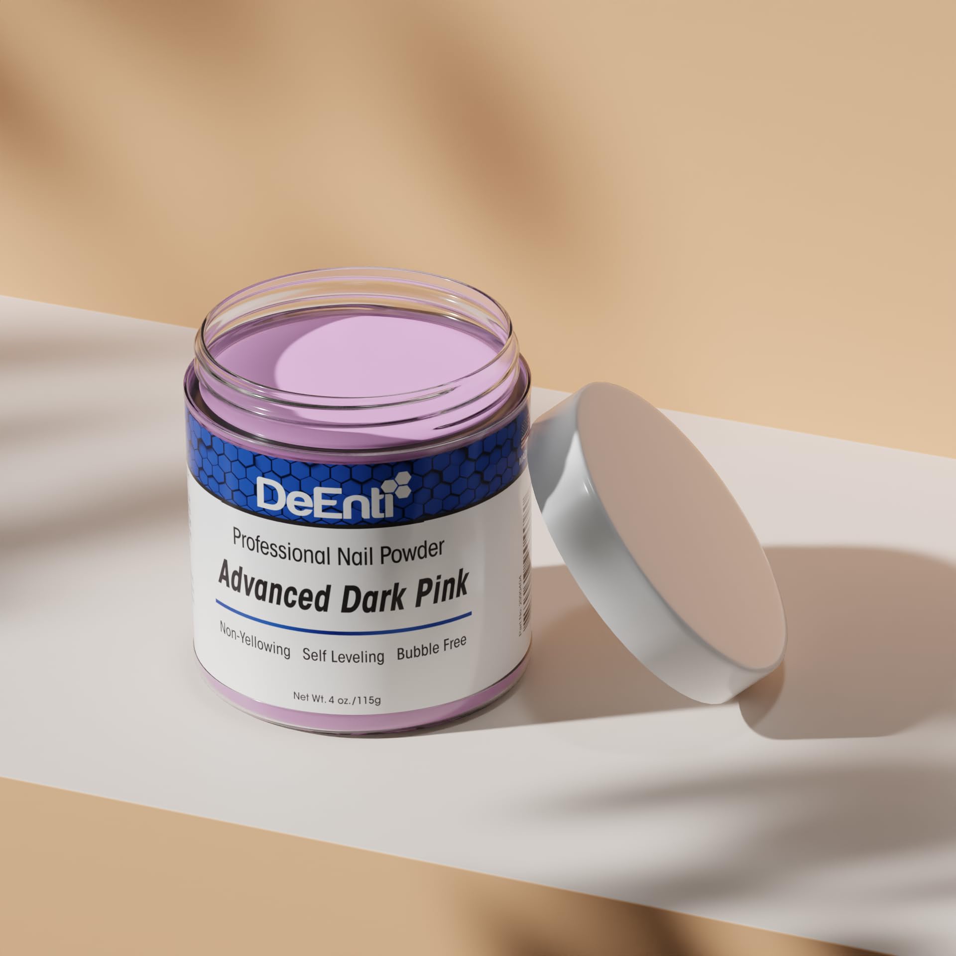 DeEnti Acrylic Nail Powder Dark Pink 4oz – Professional Grade Bubble-Free, Long-Lasting for Extensions & Fake Nails