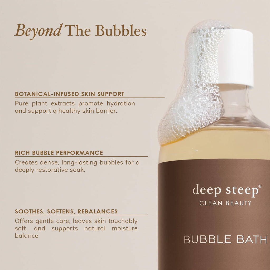 Deep Steep Bubble Bath Vanilla Coconut 17 oz – Hypoallergenic, Clinically Tested Soak