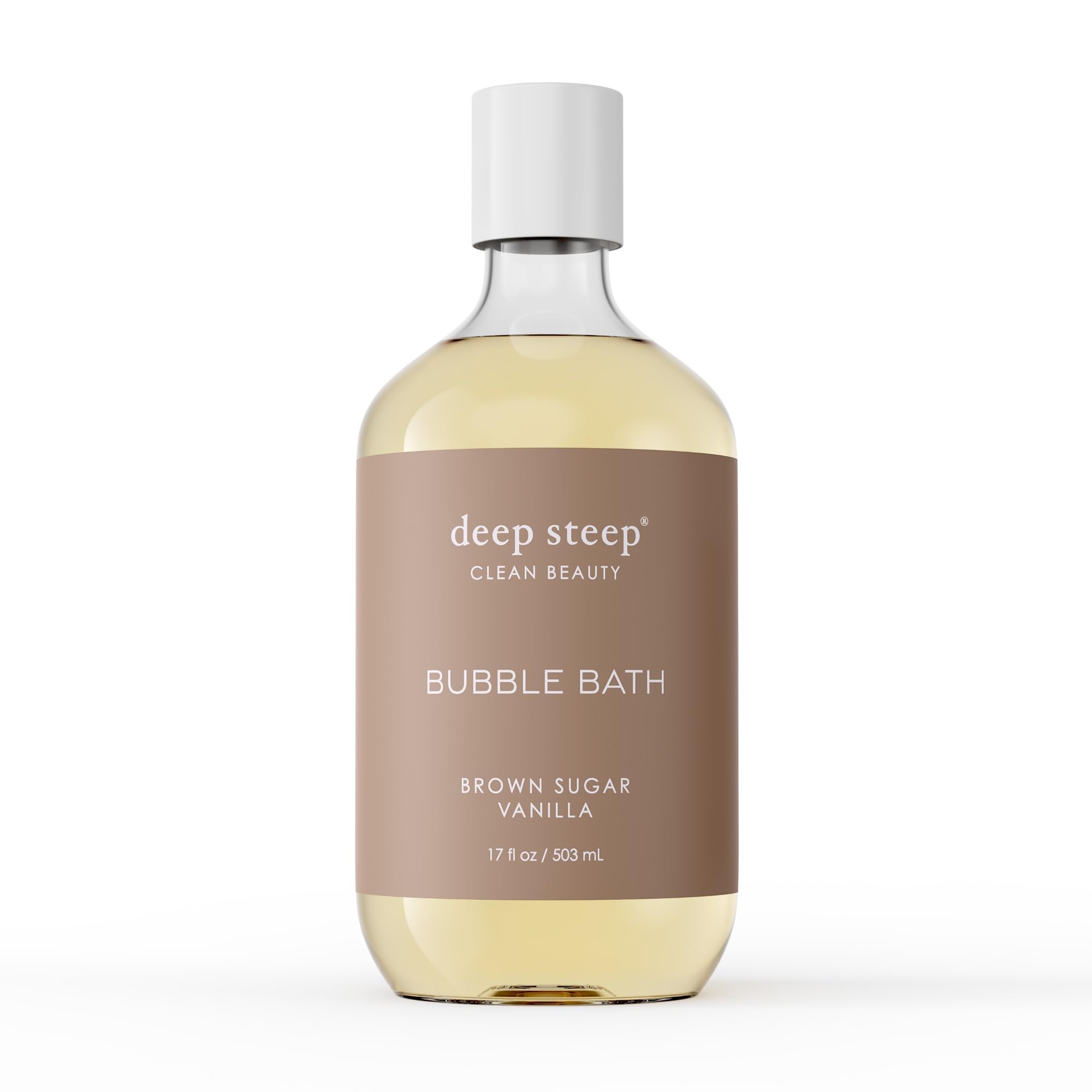 Deep Steep Bubble Bath Brown Sugar Vanilla (17 oz) – Hypoallergenic, Sulfate-Free