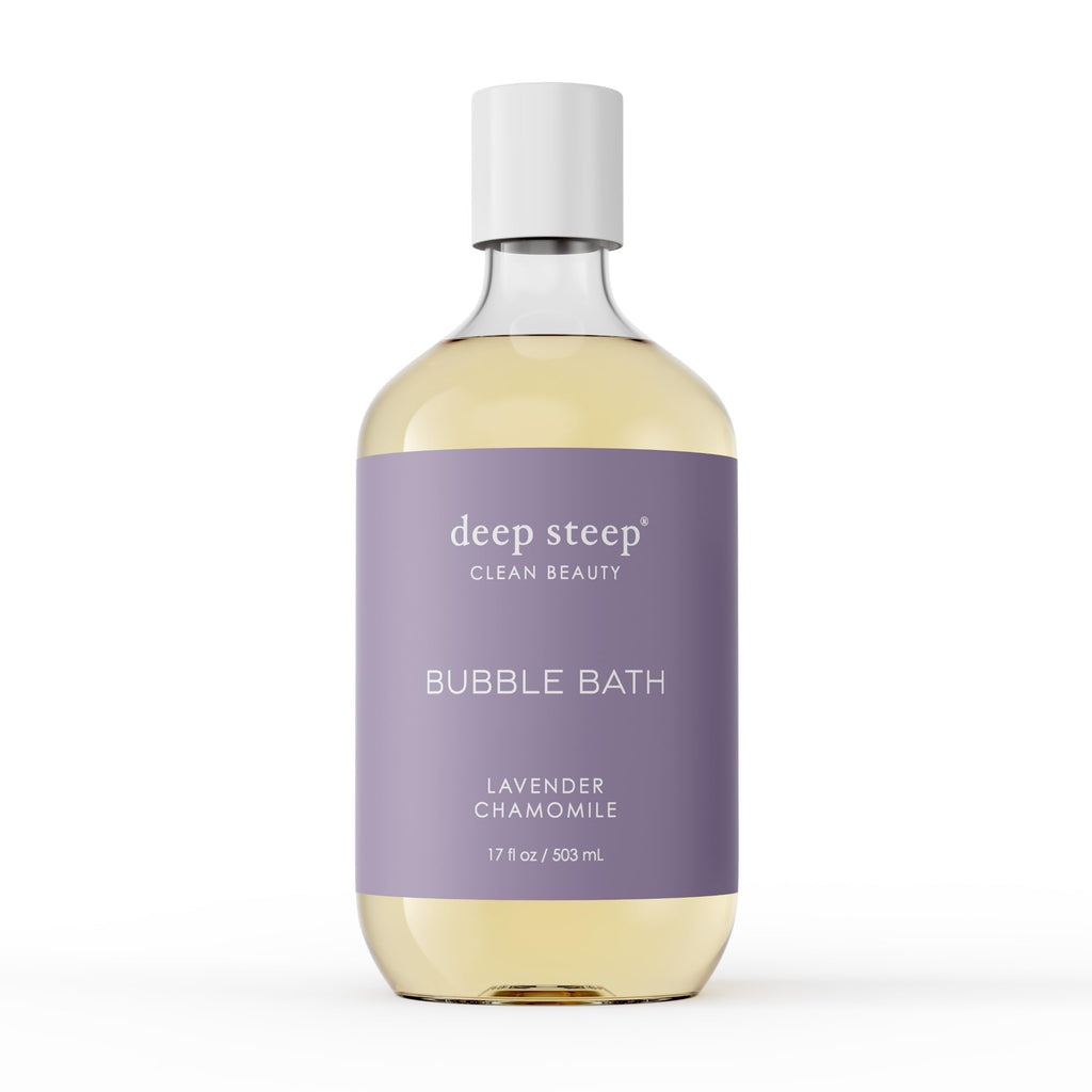 Deep Steep Bubble Bath Lavender Chamomile – Hypoallergenic, Clinically Tested Soak with Shea Butter & Argan Oil – Sulfate-Free