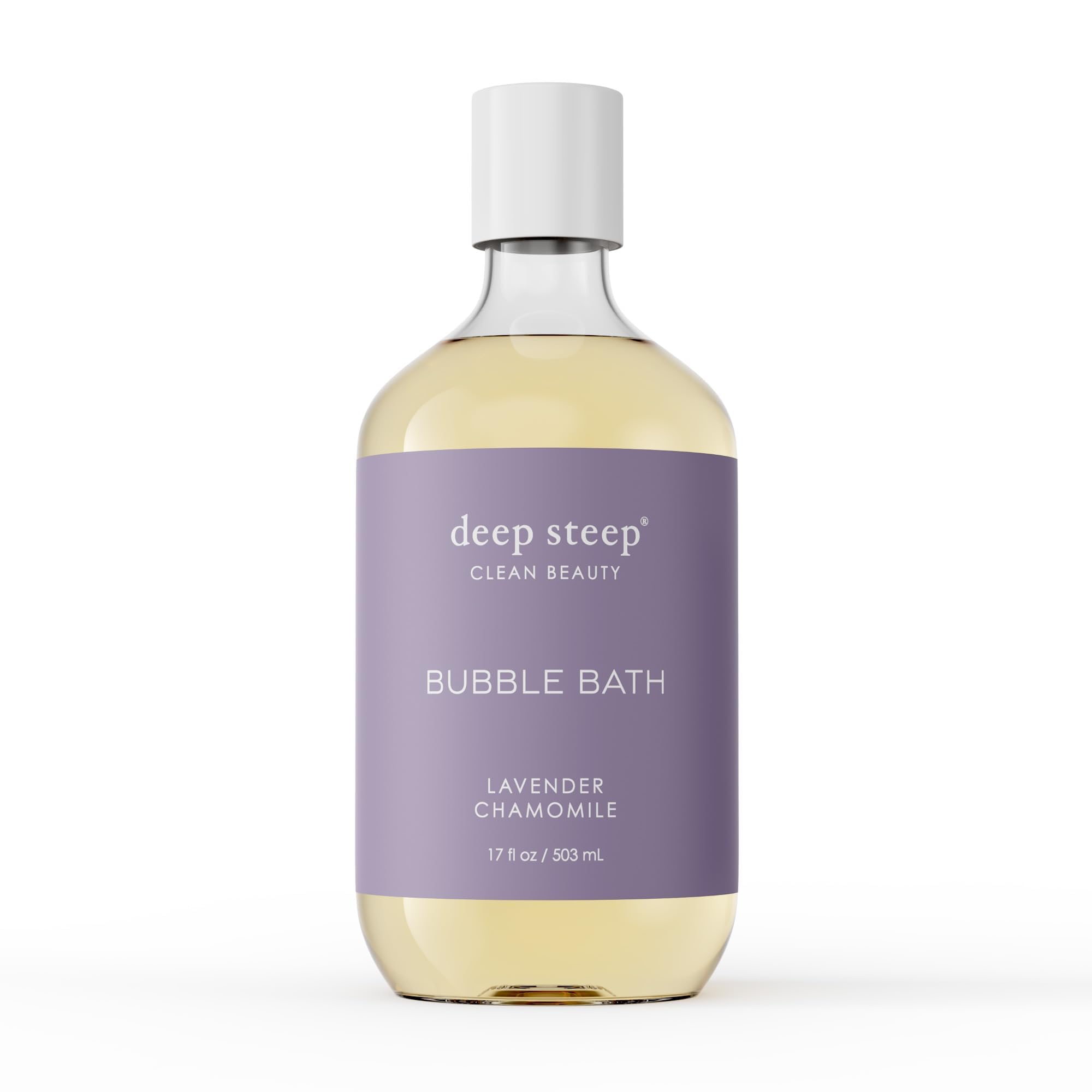 Deep Steep Bubble Bath Lavender Chamomile – Hypoallergenic, Clinically Tested Soak with Shea Butter & Argan Oil – Sulfate-Free