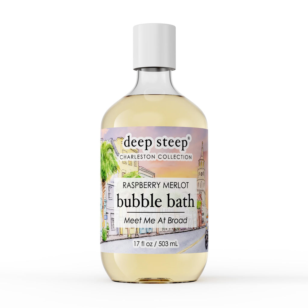 Deep Steep Bubble Bath Raspberry Merlot – Hypoallergenic Soak with Shea Butter & Argan Oil (Vegan, Sulfate-Free)