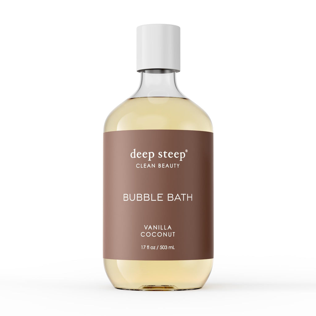 Deep Steep Bubble Bath Vanilla Coconut 17 oz – Hypoallergenic, Clinically Tested Soak