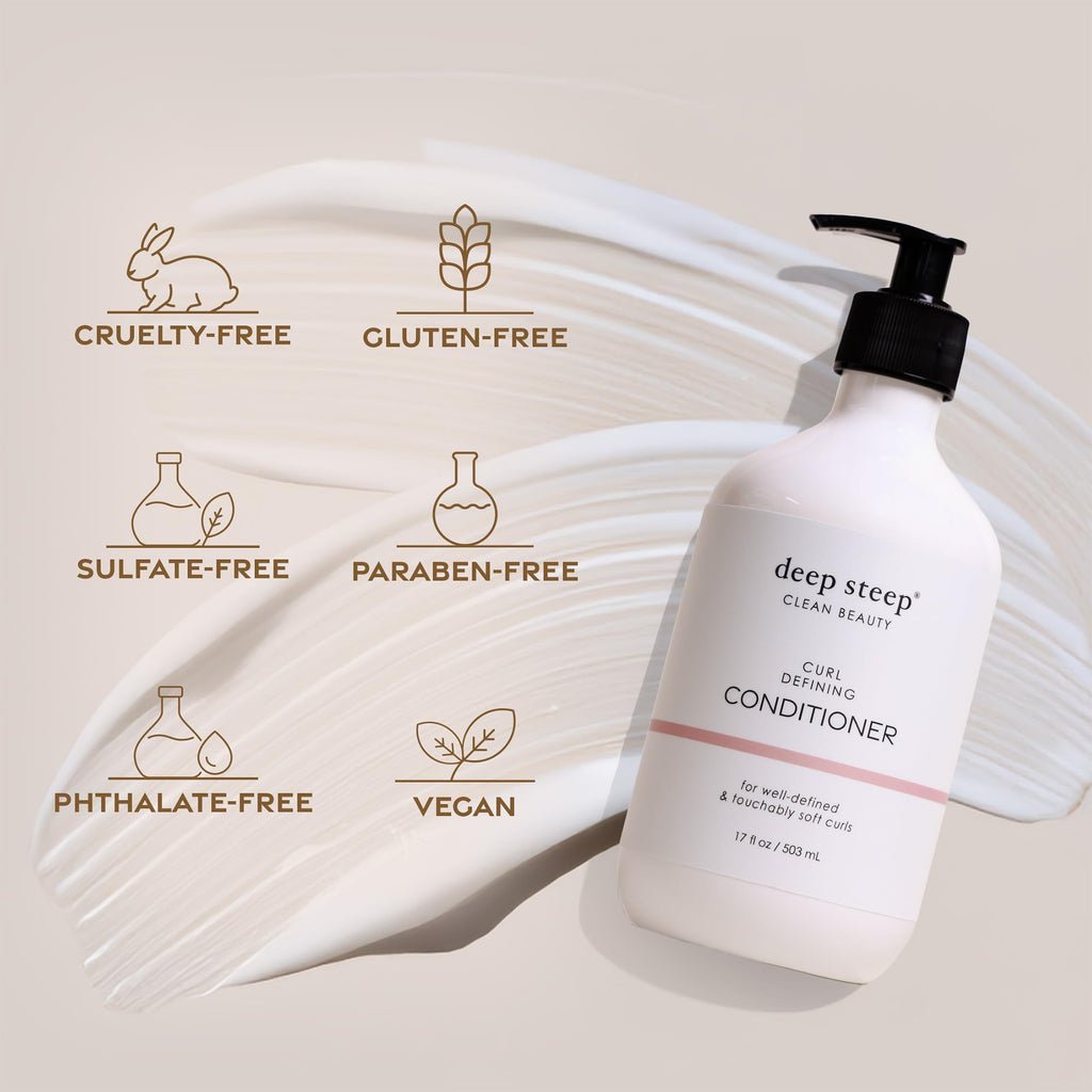 Deep Steep Curl Defining Conditioner – Silicone-Free Vegan Hair Care (17 oz)