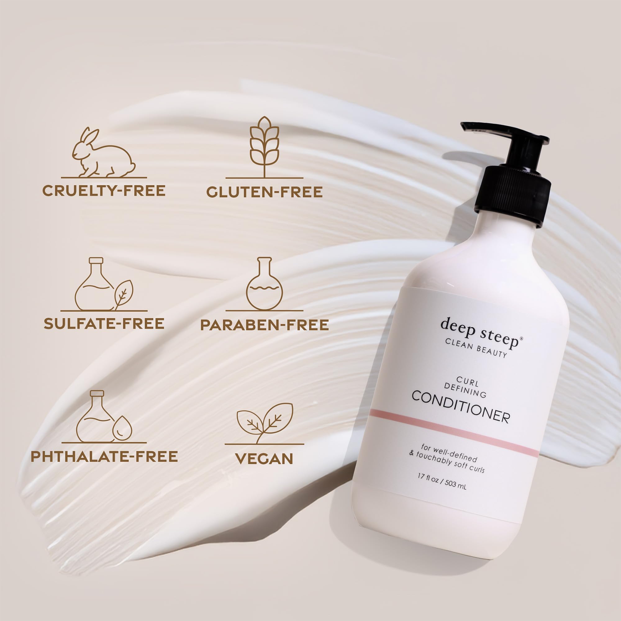 Deep Steep Curl Defining Conditioner – Silicone-Free Vegan Hair Care (17 oz)