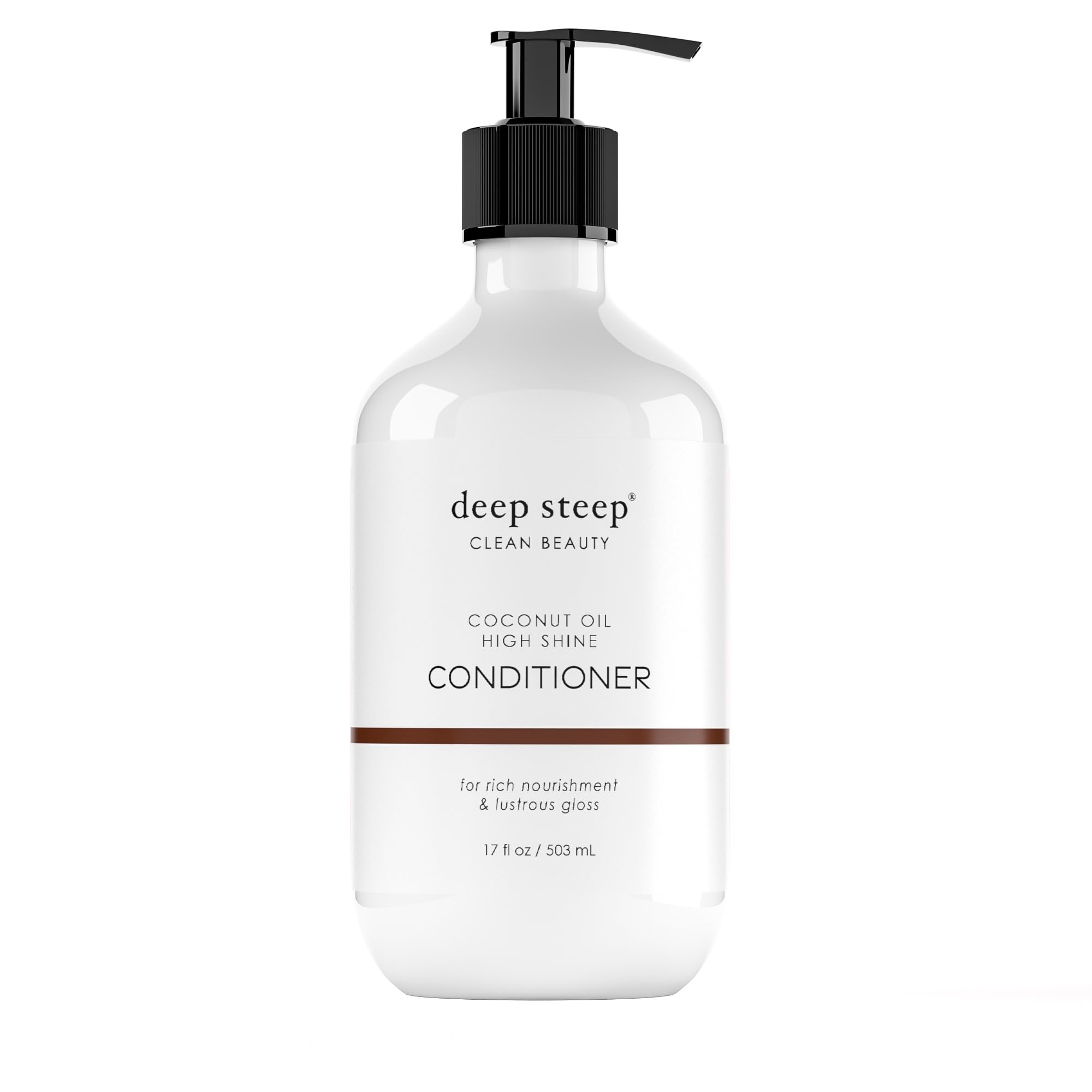 Deep Steep High Shine Coconut Oil Conditioner – Moisturizing, Silicone-Free, Vegan, 17 oz