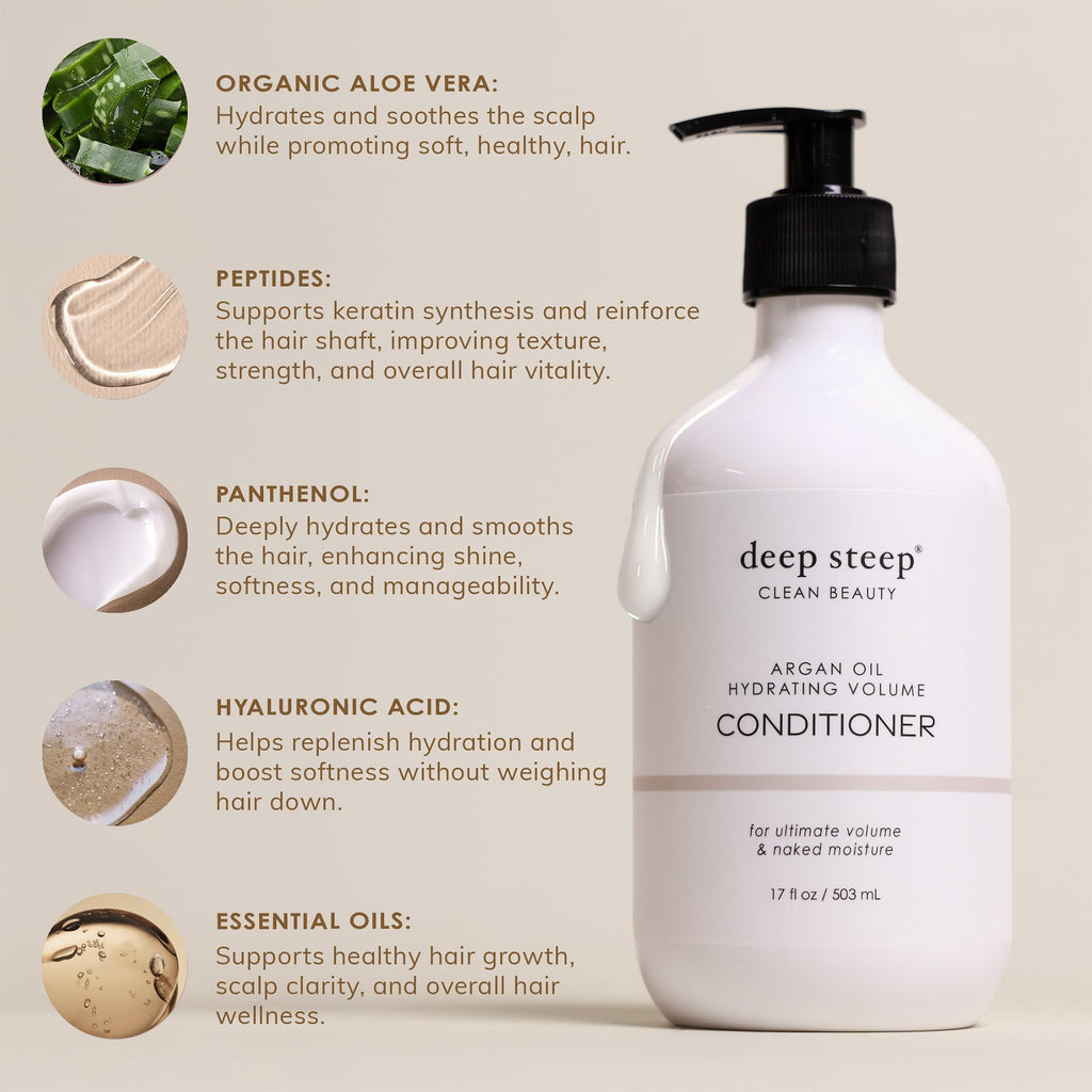Deep Steep High Shine Coconut Oil Conditioner – Moisturizing, Silicone-Free, Vegan, 17 oz