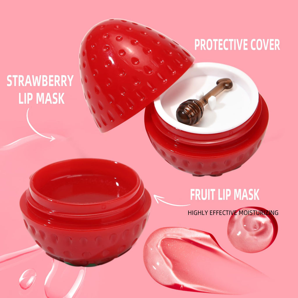 Deepmind 6-Piece Mini Bee Lip Mask Set – Overnight Lip Treatment with Strawberry, Lemon, Peach & Cherry
