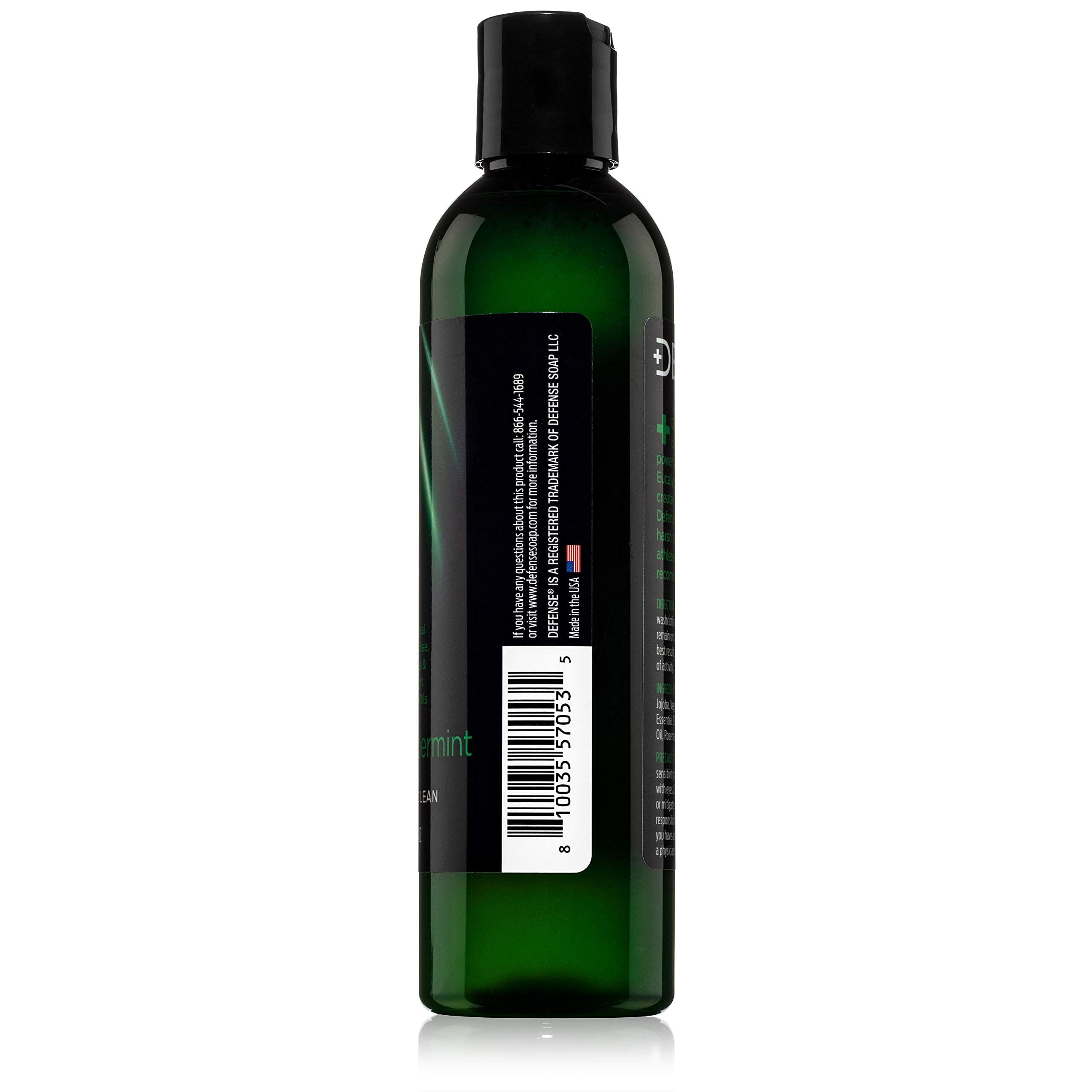 Defense Soap Peppermint Tea Tree Body Wash – All-Natural Odor Control for Athletes (Pack of 2, 8 oz)