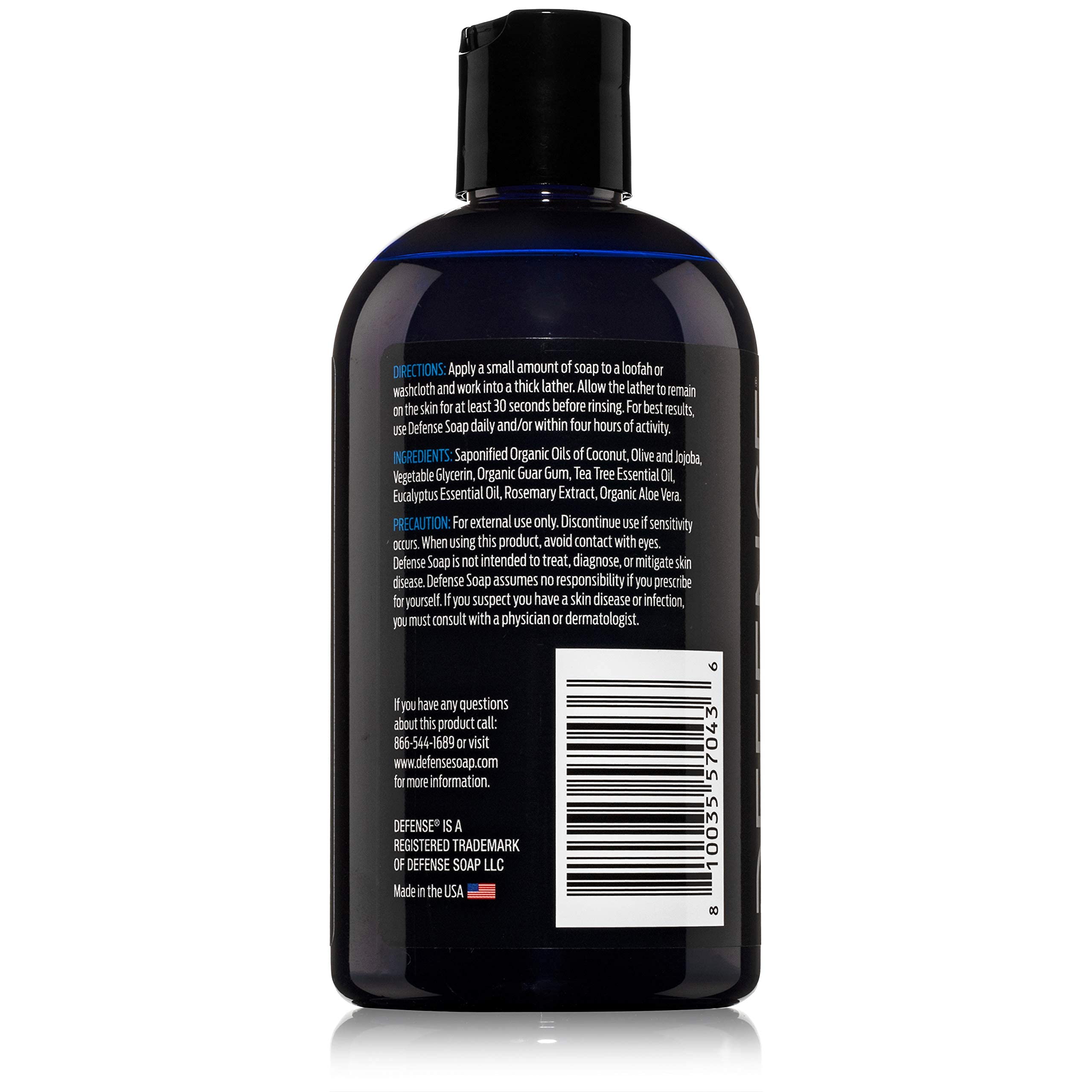 Defense Soap Tea Tree Body Wash | All-Natural Athlete Shower Soap for Odor Control & Skin Protection | 12 oz
