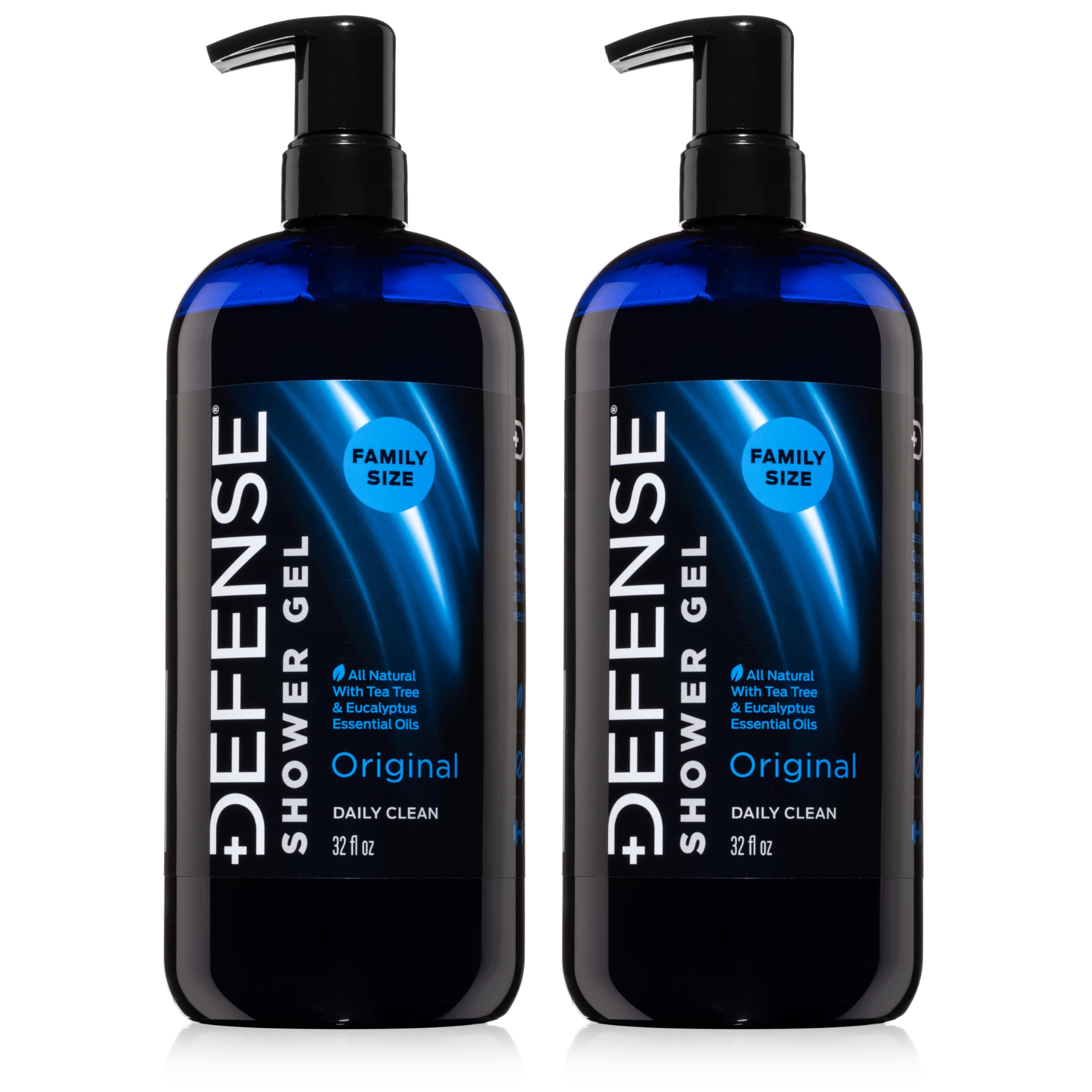 Defense Soap Tea Tree Body Wash | All-Natural Odor Control & Skin Protection for Athletes | 32 oz Pack of 2