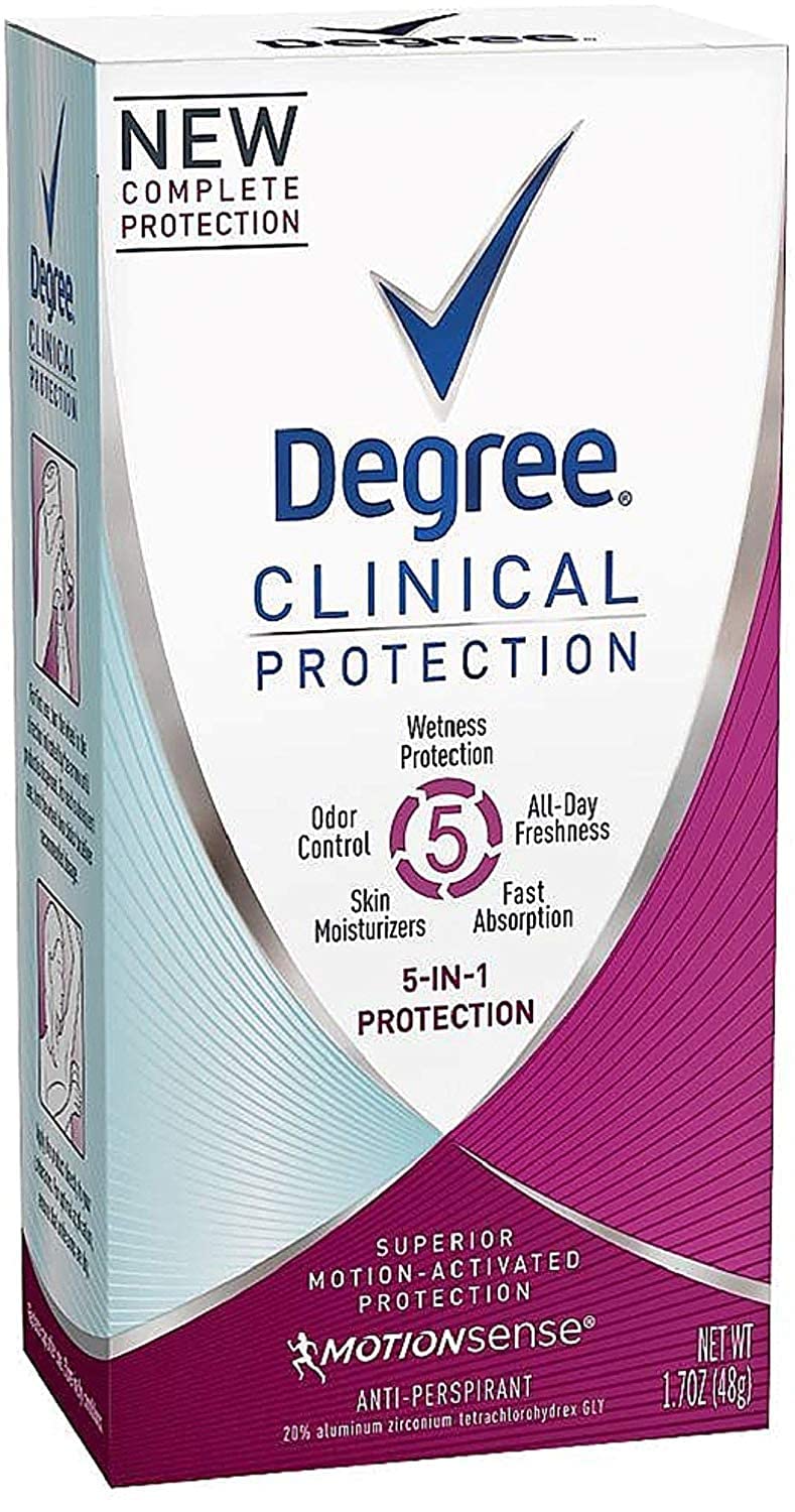 Degree Clinical Protection 5-in-1 Antiperspirant 1.70 oz (5 Pack) | All-Day Unisex Protection