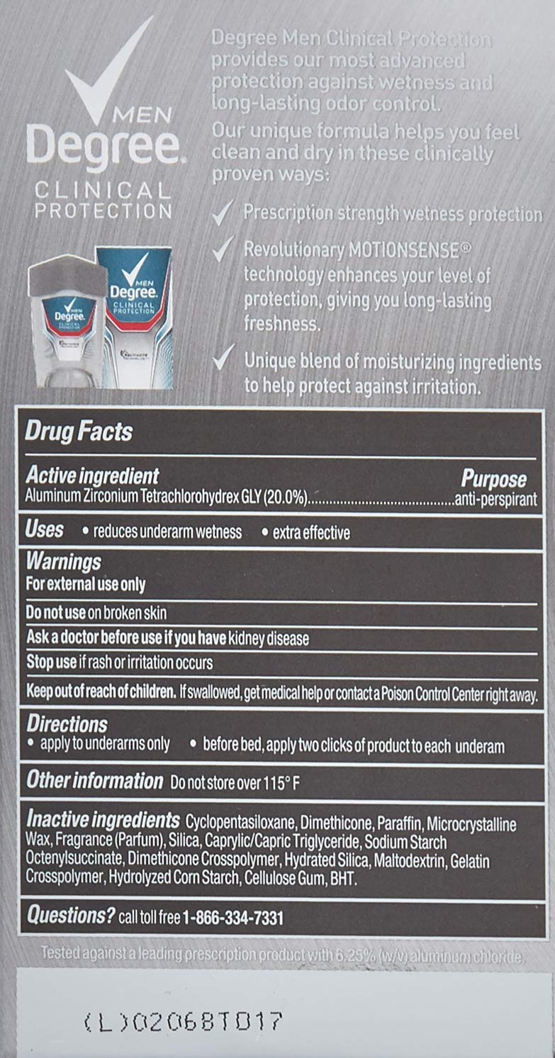 Degree Men Clinical Protection Sport Strength Antiperspirant & Deodorant – 3-Pack, 1.7 oz each