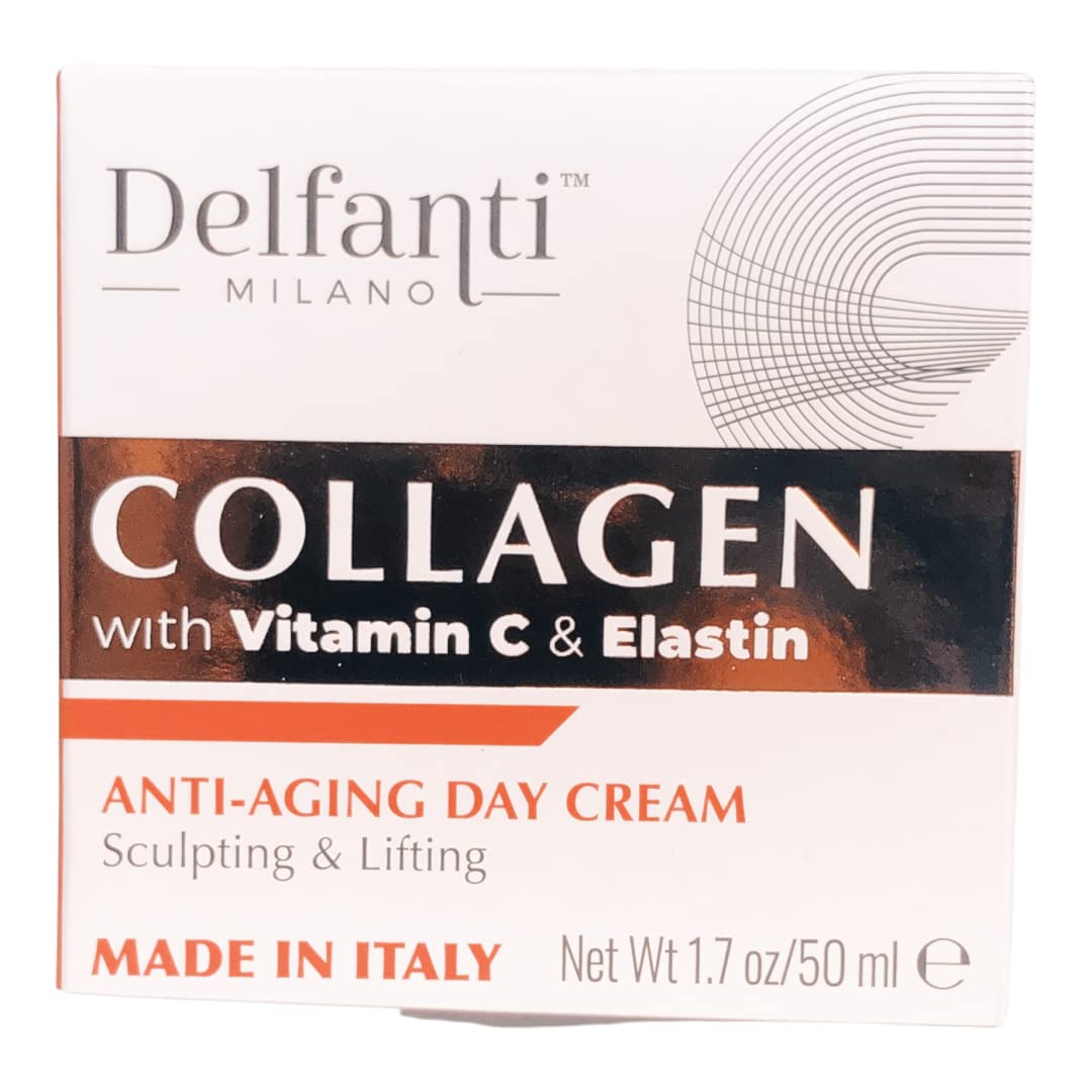 Delfanti-Milano COLLAGEN with Vitamin C & Elastin – Sculpting Day Cream for Face & Neck | Made in Italy