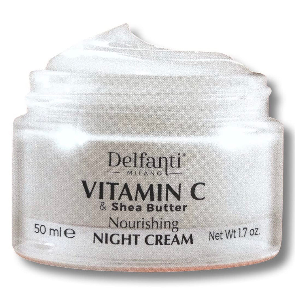 Delfanti-Milano Vitamin C & Shea Butter Night Cream | Nourishing Face & Neck Moisturizer | Made in Italy