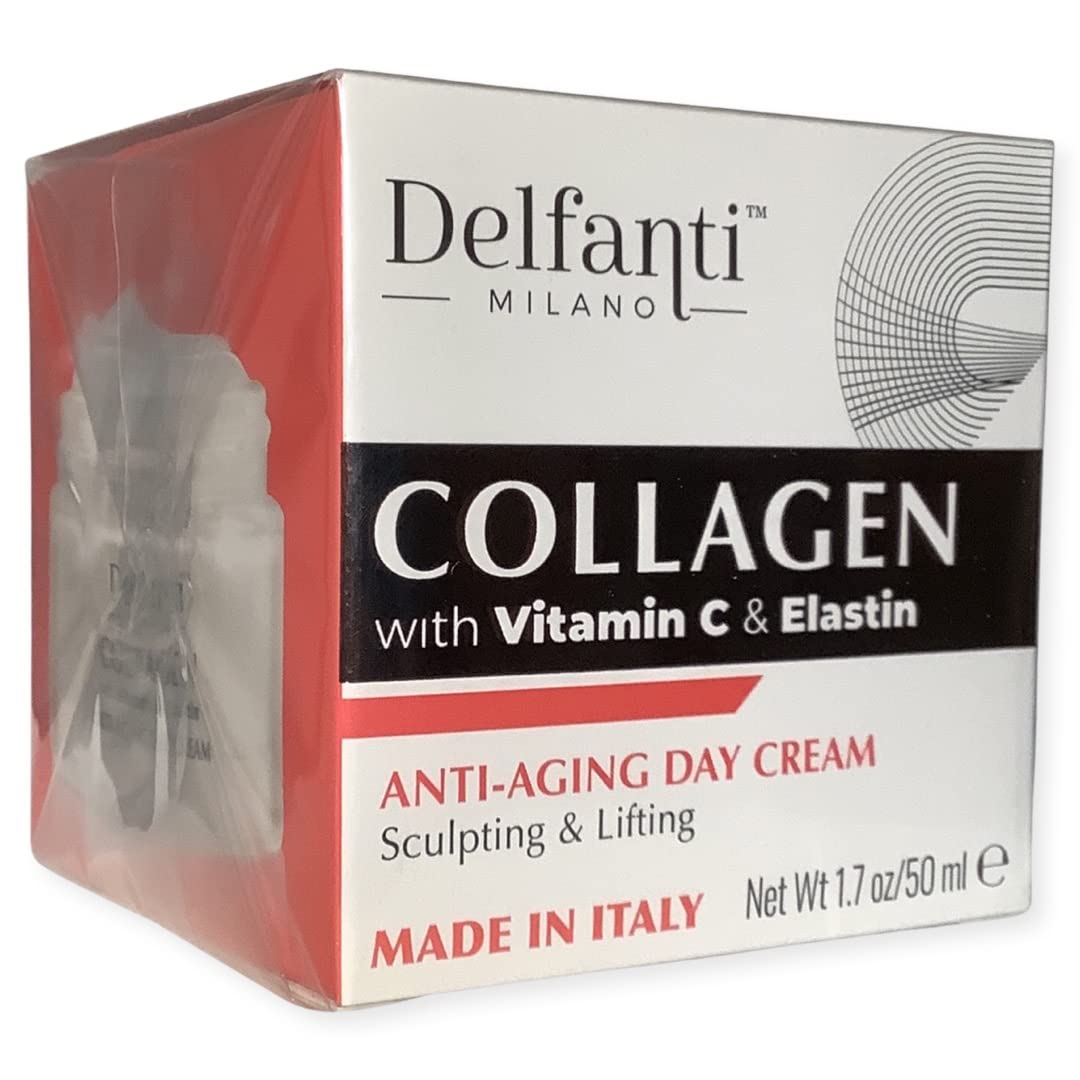Delfanti-Milano COLLAGEN with Vitamin C & Elastin – Sculpting Day Cream for Face & Neck | Made in Italy