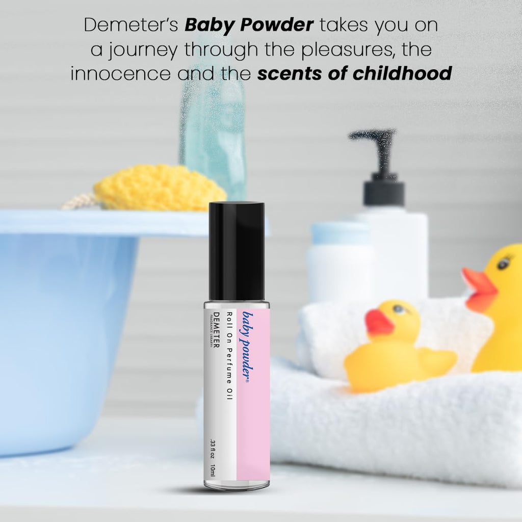 DEMETER Baby Powder Roll-On Perfume Oil – 0.33 oz, Long-Lasting Fresh Scent