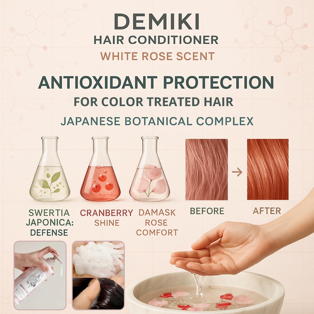 DEMIKI Japanese Conditioner with Keratin – Frizz Control & Color Safe, 450ml