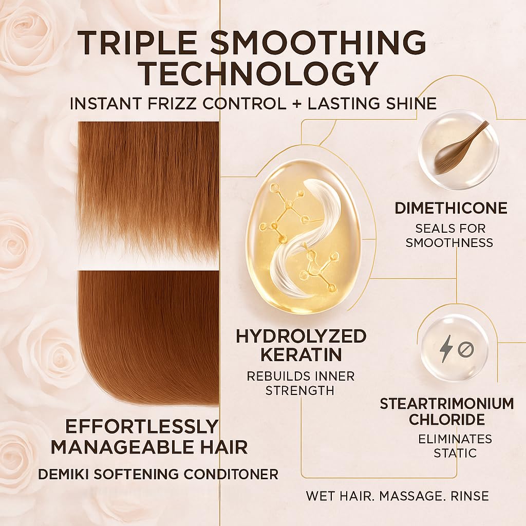 DEMIKI Japanese Conditioner – Deep Keratin Care for Color-Safe Hair (450ml/16oz)