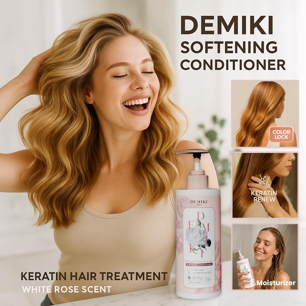 DEMIKI Japanese Conditioner with Keratin – Frizz Control & Color Safe, 450ml