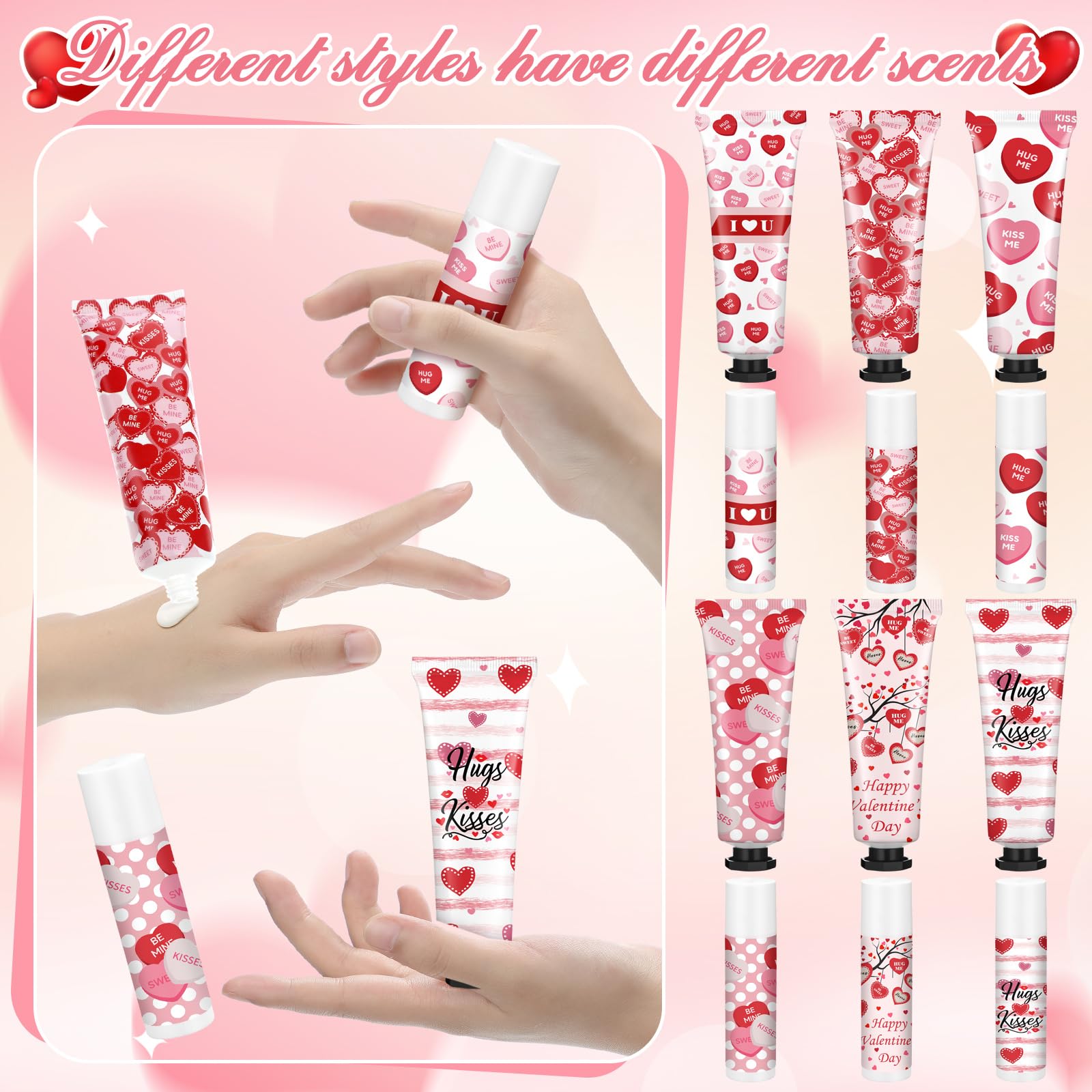 Demissle Valentine's Day Hand Cream & Lip Balm Gift Set – 6 Duos for Galentine's