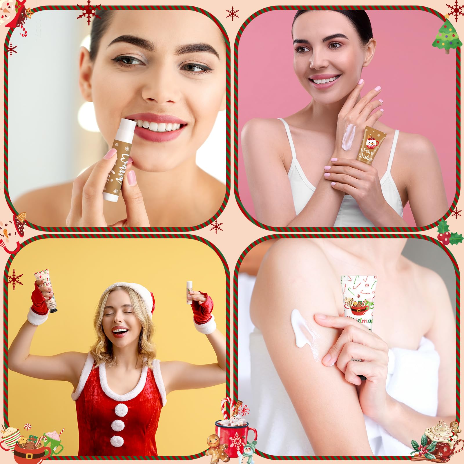 Demissle 12-Piece Christmas Hand Cream & Lip Balm Gift Set – Hot Cocoa Party Favors