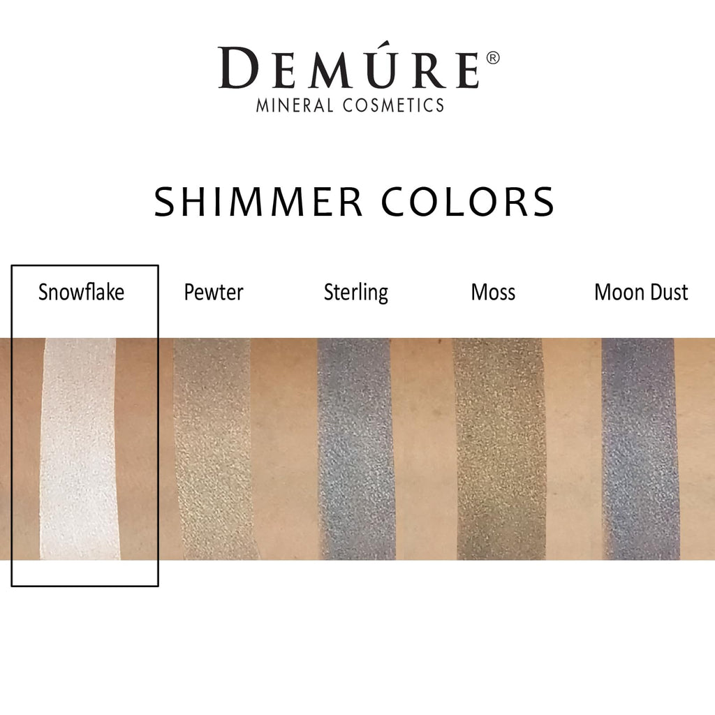 Demúre Snowflake Mineral Eye Shadow – Shimmer Loose Powder, 33 Natural Shades, Buildable Color