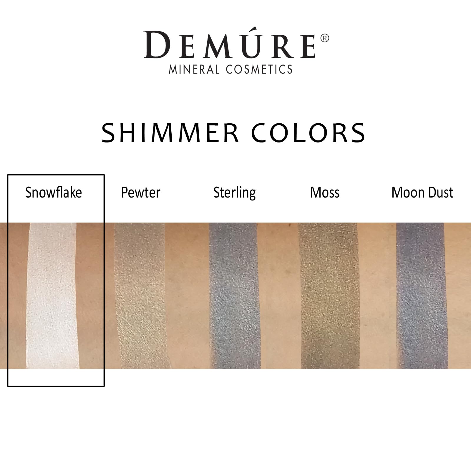 Demúre Snowflake Mineral Eye Shadow – Shimmer Loose Powder, 33 Natural Shades, Buildable Color