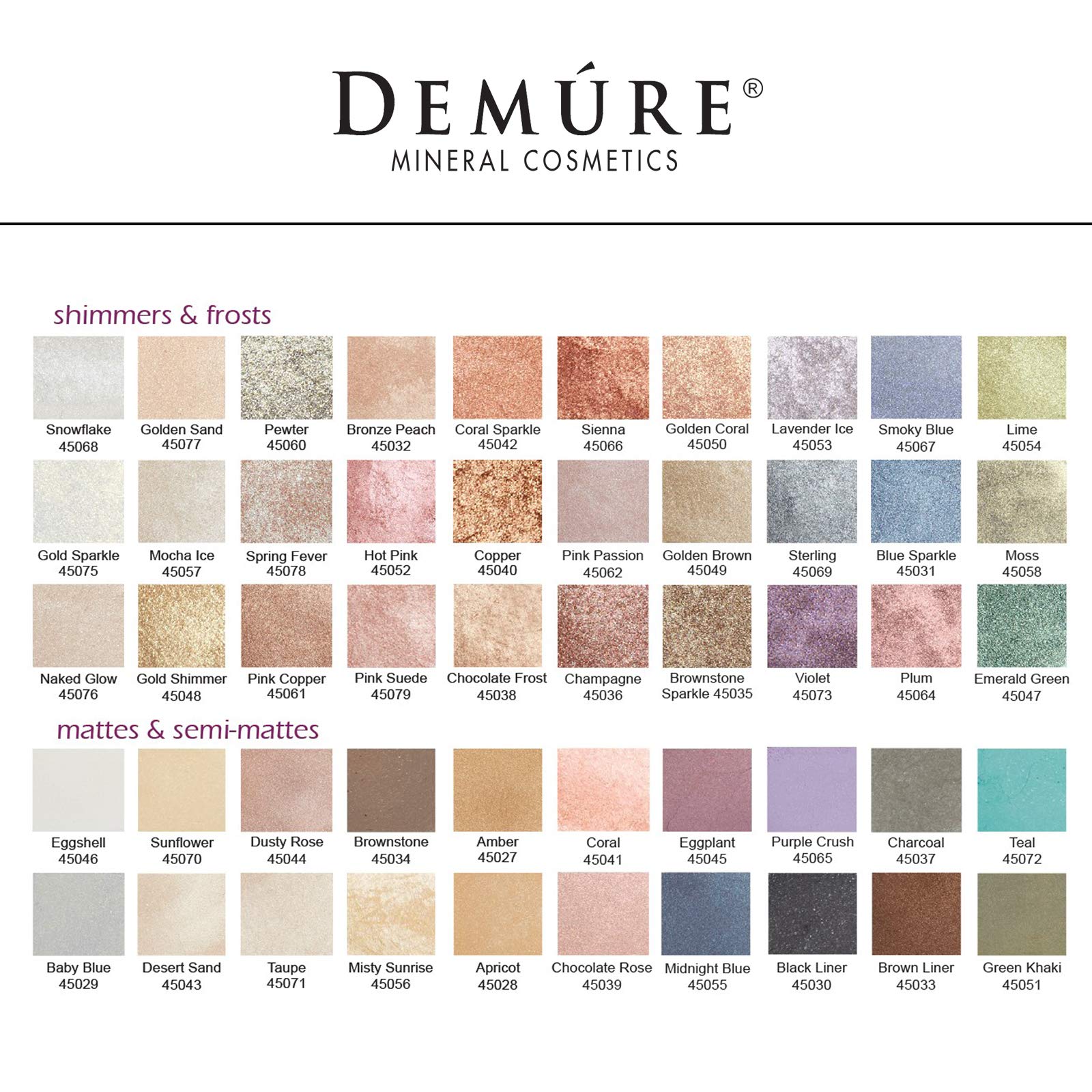 DEMÚRE Demure Mineral Glitter Eye Shadow – Gold Sparkle Shimmer (Loose Powder)