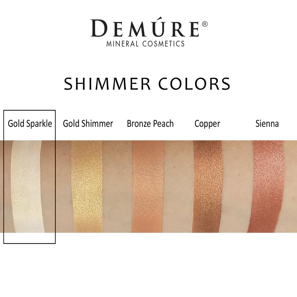 DEMÚRE Demure Mineral Glitter Eye Shadow – Gold Sparkle Shimmer (Loose Powder)