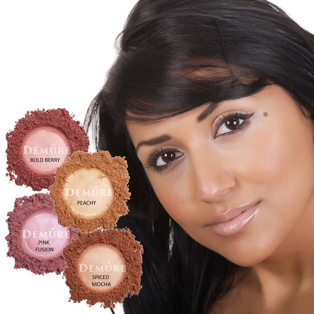 DEMÚRE Demure Mineral Blush – Pink Fusion Loose Powder, Cruelty-Free, Professional Quality