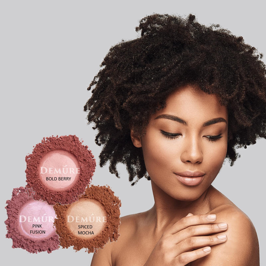 DEMÚRE Demure Mineral Blush – Pink Fusion Loose Powder, Cruelty-Free, Professional Quality