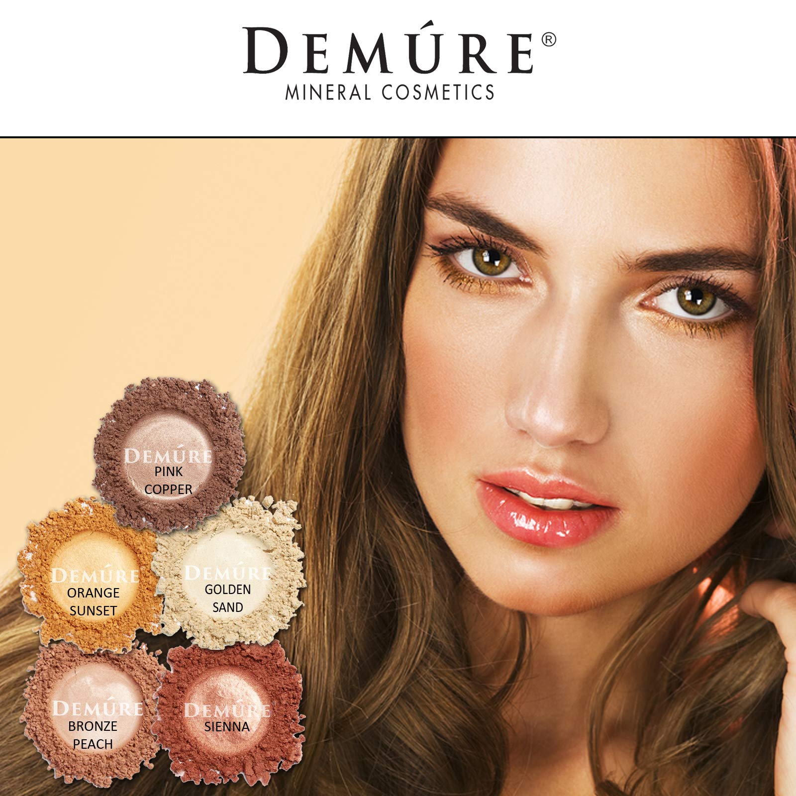 Demure Mineral Eye Shadow Pink Copper – Shimmer Glitter Loose Powder by DEMÚRE