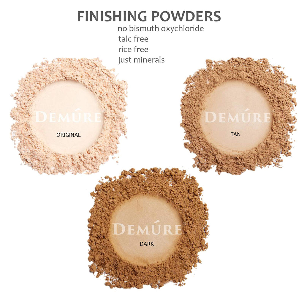 DEMÚRE Demure Mineral Finishing Powder in Tan | Loose Setting Powder for Lasting Makeup