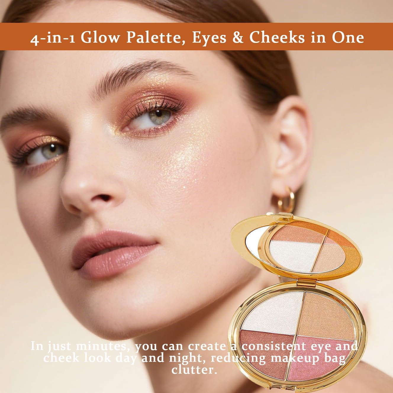 Denir Bonee Eye & Cheek Palette – 4-in-1 Highlight & Shadow Kit