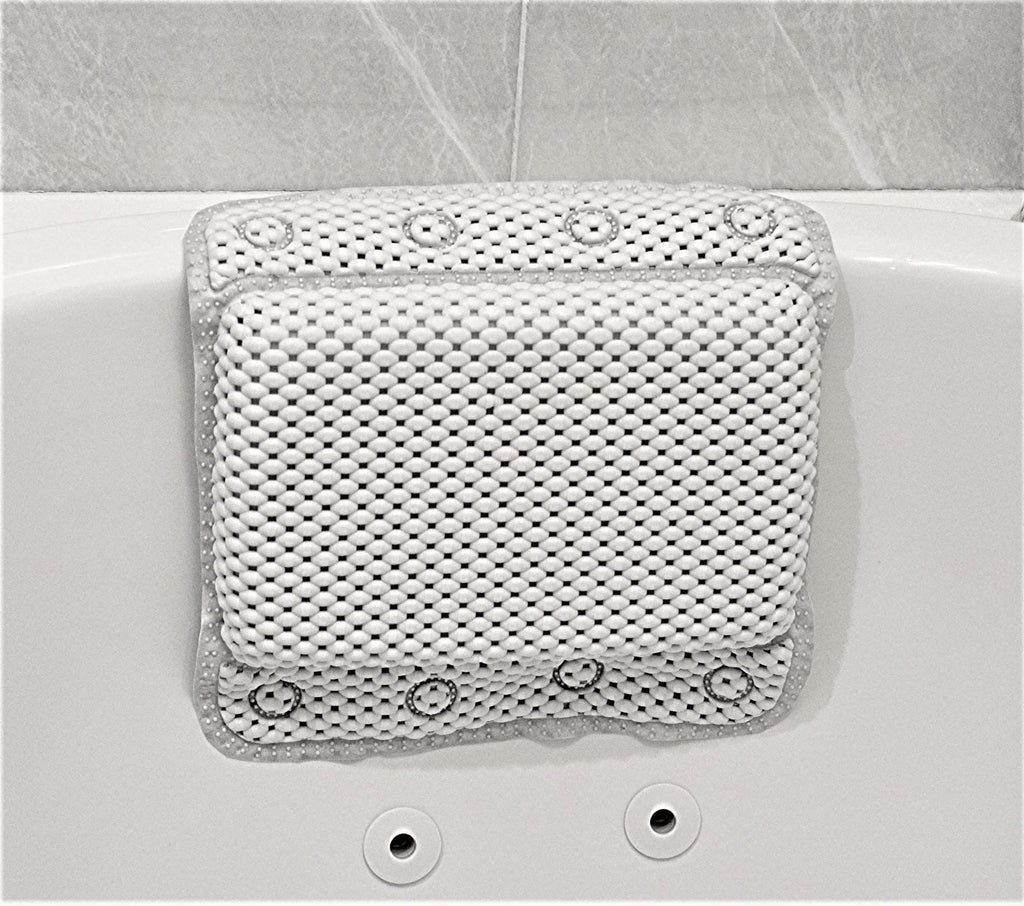 Dependable Industries inc. Essentials Luxurious Memory Foam Spa Bath Pillow – Pack of 2 with 8 Suction Cups