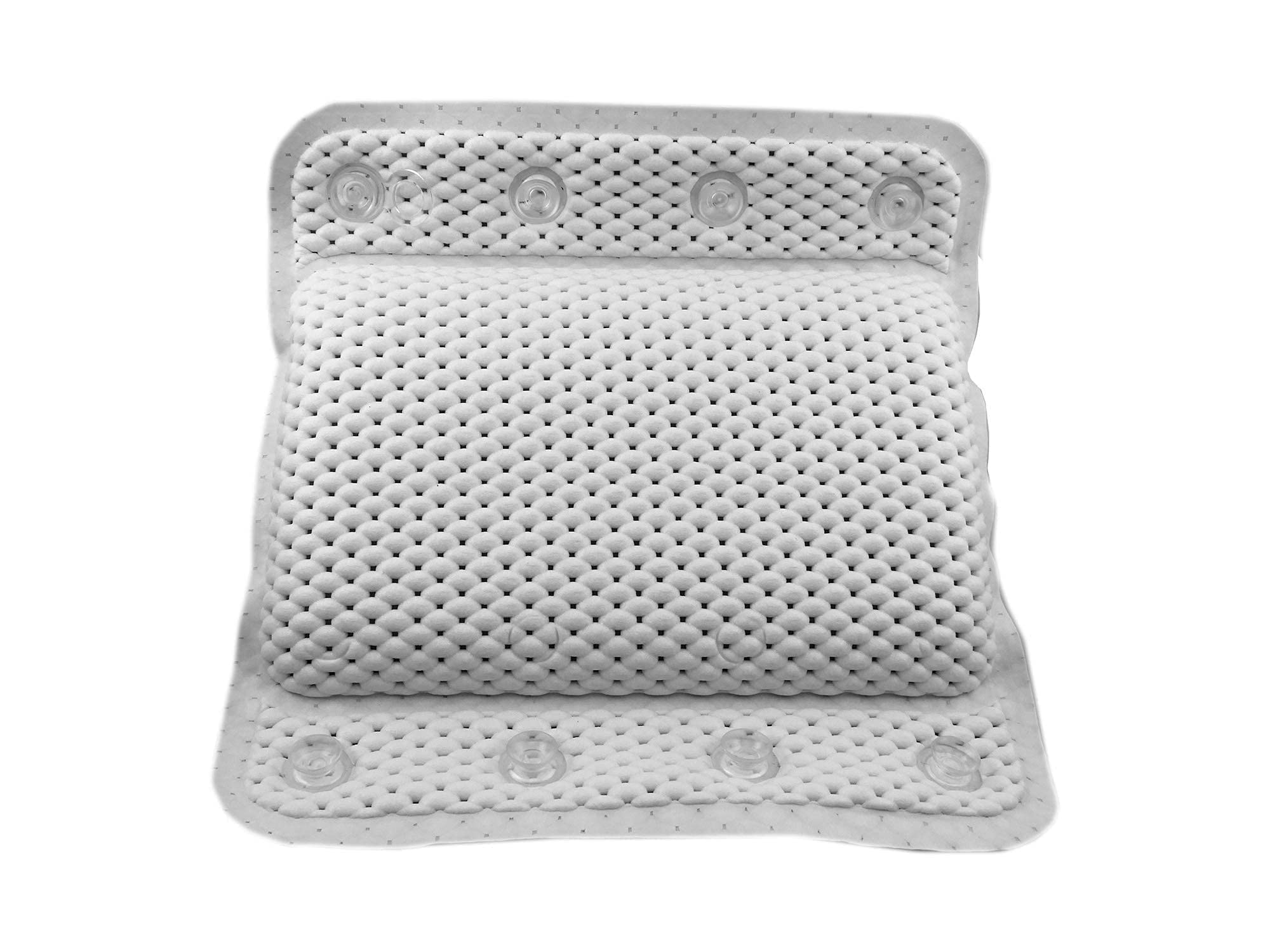 Dependable Industries inc. Essentials Luxurious Memory Foam Spa Bath Pillow – Pack of 2 with 8 Suction Cups