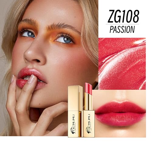 Depuplum Red Mulberry Pink Lipstick Set – Hydrating Vegan Lip Balm & Shimmer Lip Gloss (DM108/109/114)