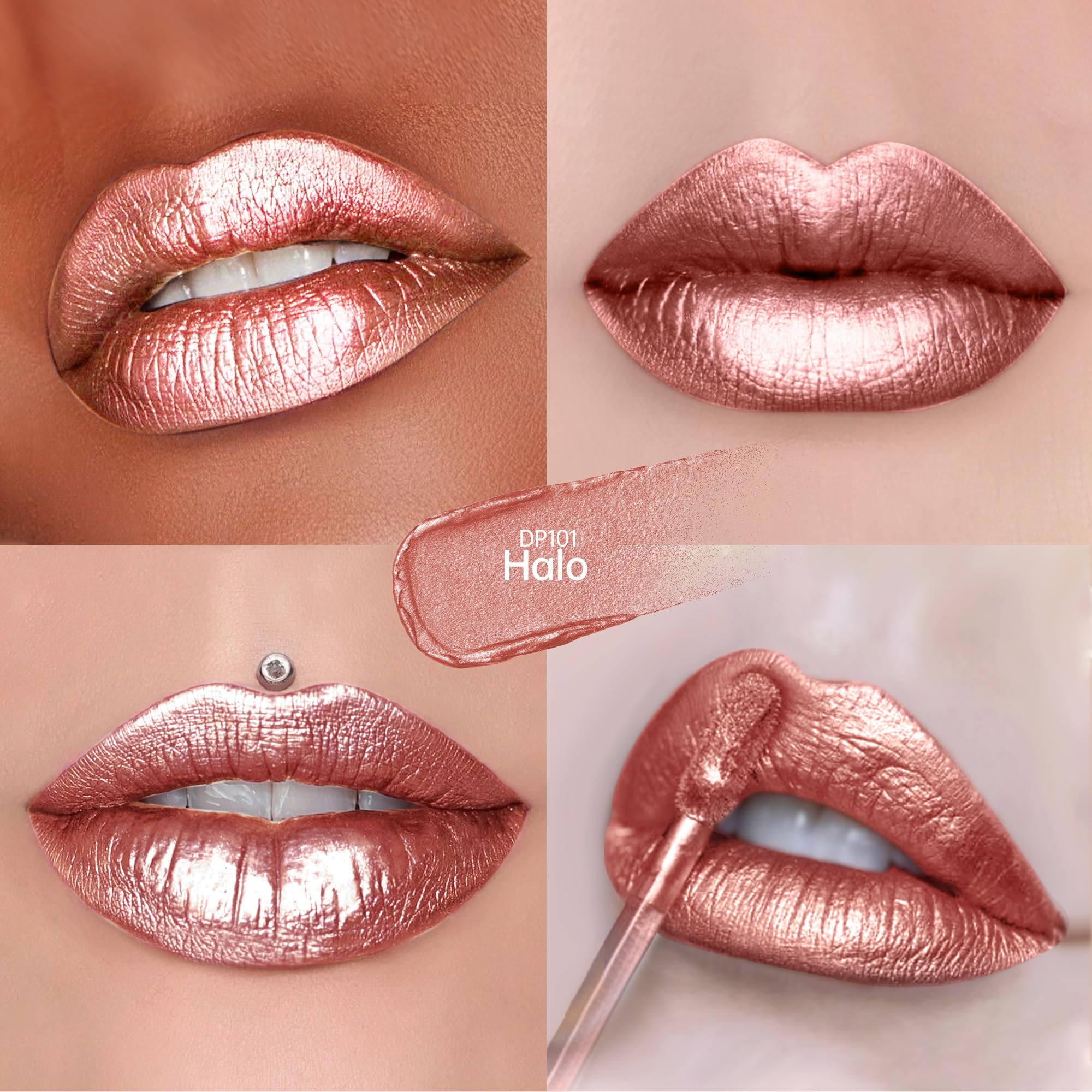 Depuplum 3Pc Metallic Lipstick Set – DP101/104/108, Long-Lasting & Waterproof